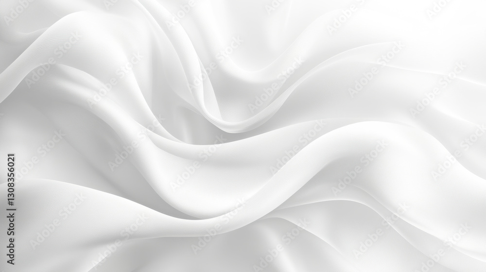 Soft white fabric with smooth waves and gentle folds creating serene atmosphere. Ideal for backgrounds and textures Soft white fabric with smooth waves and gentle folds creating serene atmosphere. Ideal for backgrounds and textures