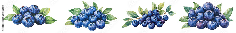 Obraz premium Fresh vibrant blueberry clusters growing on branches with green leaves Healthy organic blueberries a superfood rich in antioxidants and nutrients