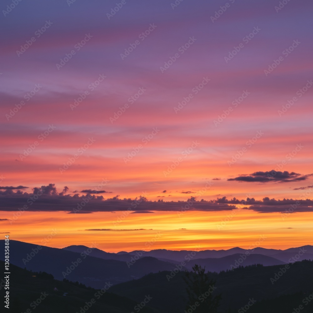 Gradient Sunset Landscape