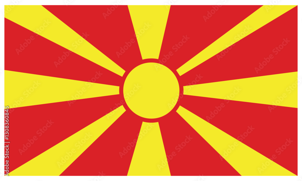 National flag of North Macedonia Vector Illustration. State background National flag of North Macedonia Vector Illustration. State background
