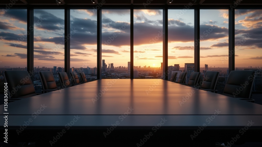 Fototapeta premium Spacious conference room designed for productive venture capital negotiations and strategic investment discussions