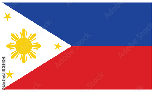 National flag of Philippines Vector Illustration. State background.
