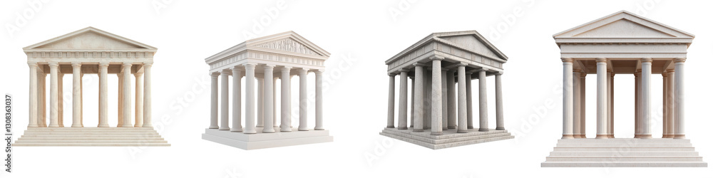 Obraz premium Magnificent Classical Greek Temple Architecture with Iconic Columns and Pediment