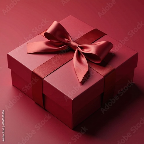 Elegant chocolate box with satin ribbon, isolated , luxury, celebration, birthday