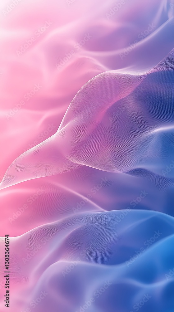 Obraz premium Abstract pastel pink and blue fabric waves.