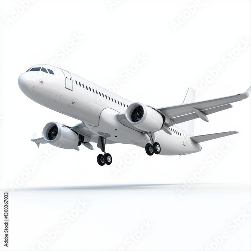 Airplane soaring high in the open sky captured against a stunning backdrop of fluffy white clouds