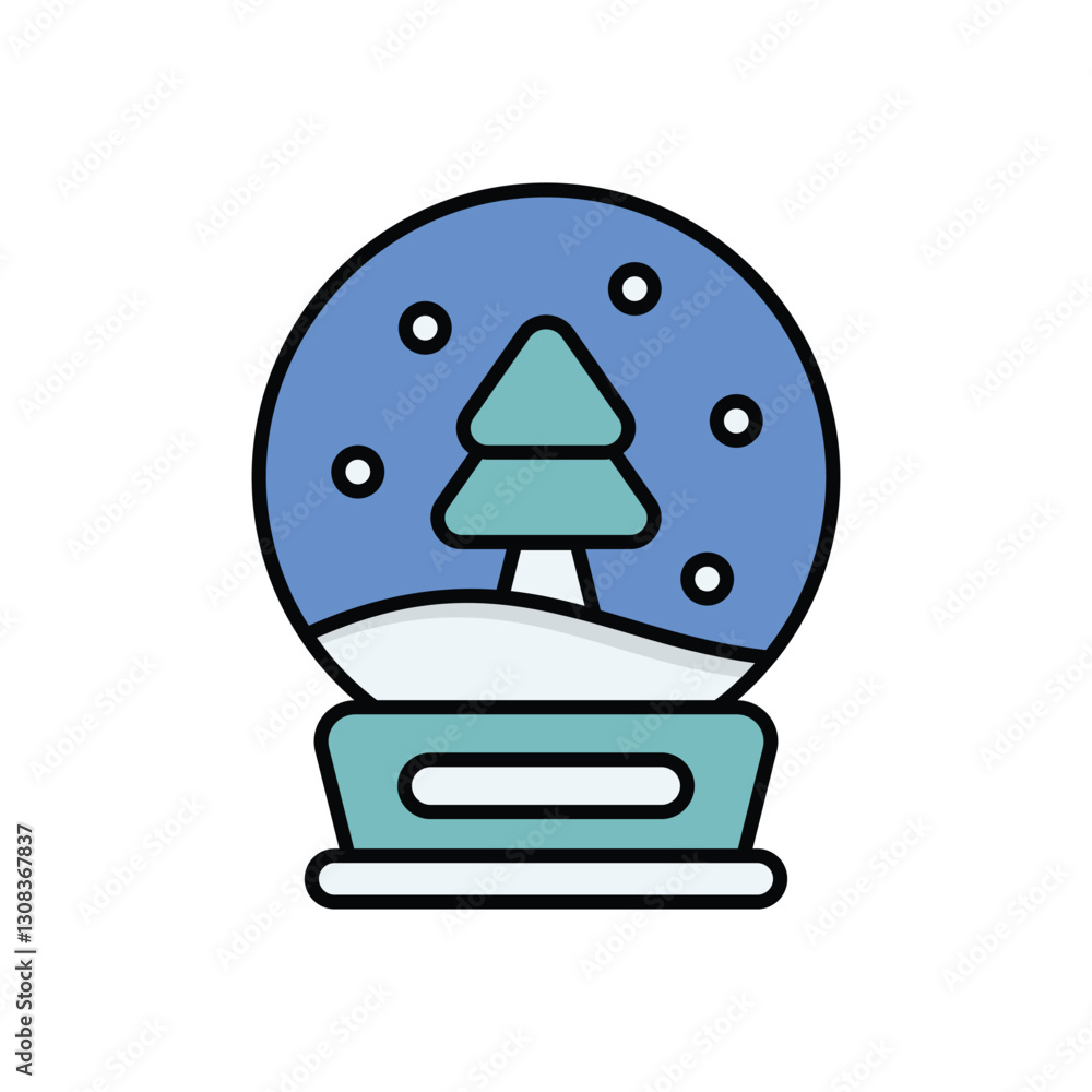 Snow Globe icon isolated on a white background. Vector illustration. Snow Globe icon isolated on a white background. Vector illustration.