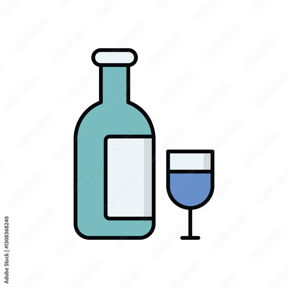 Wine icon isolated on a white background. Vector illustration. Wine icon isolated on a white background. Vector illustration.