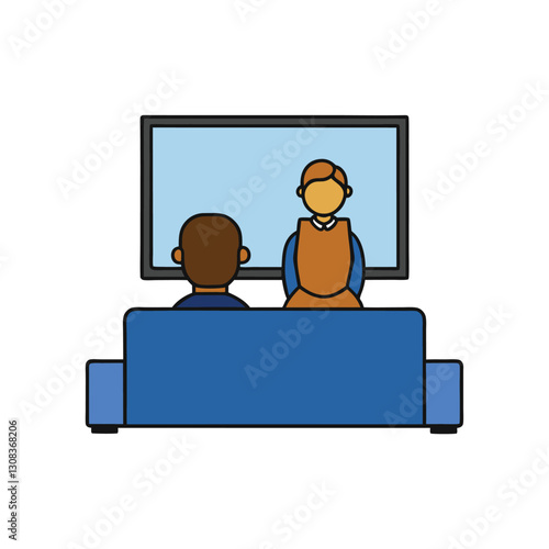 man watching tv