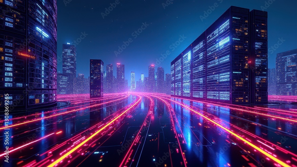 Blockchain data streams, A glowing cityscape pulses with vibrant blockchain data streams under neon networks in advanced operations. Blockchain data streams, A glowing cityscape pulses with vibrant blockchain data streams under neon networks in advanced operations.