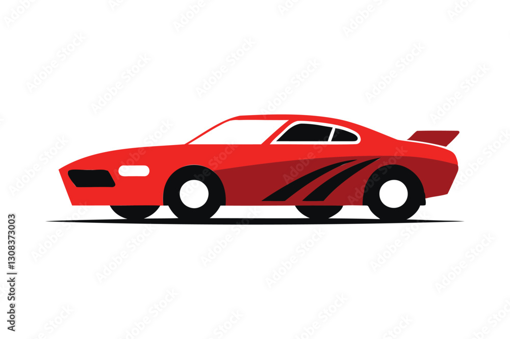 Street racing vector illustration on white background Street racing vector illustration on white background