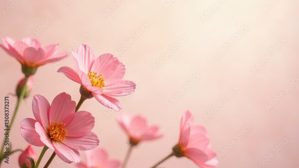 Delicate Pink Flowers Blooming in Soft Light, a Serene and Peaceful Floral Scene Featuring Gentle Pastel Hues and a Dreamy Atmosphere Delicate Pink Flowers Blooming in Soft Light, a Serene and Peaceful Floral Scene Featuring Gentle Pastel Hues and a Dreamy Atmosphere