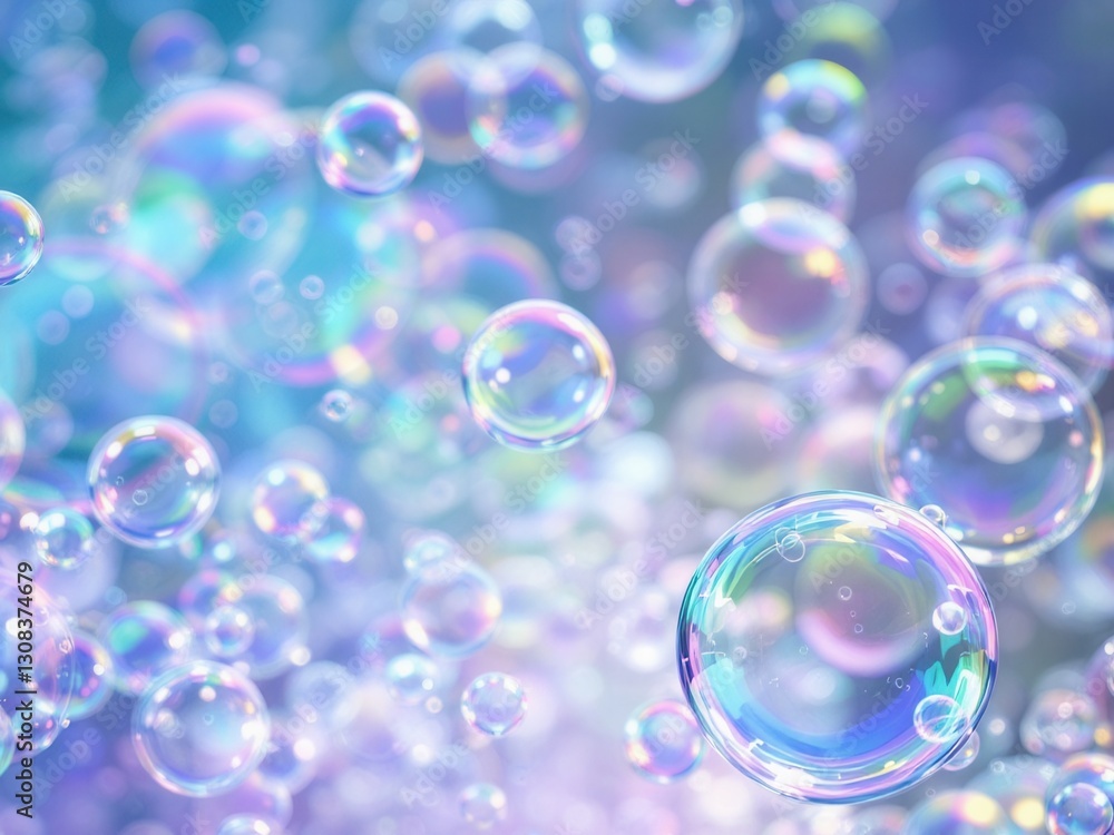 Colorful soap bubbles floating in a dreamy background Colorful soap bubbles floating in a dreamy background