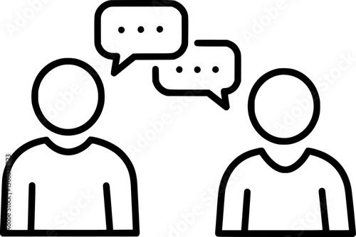 Two People Having a Conversation Icon - Communication and Dialogue Concept