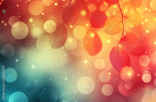  Abstract blurred background, light orange and red color gradient, blurred circles of light, soft lighting, blurred background, blurred shapes in the foreground, light gray background