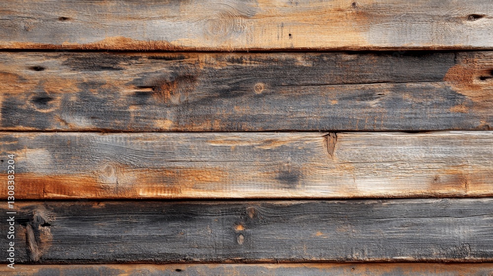 Naklejka premium Rustic Wooden Planks with Natural Texture and Grain Patterns