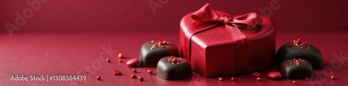 Elegant heart box, rich dark chocolates arranged artfully , heart shaped chocolate box, valentines day gift box, treat