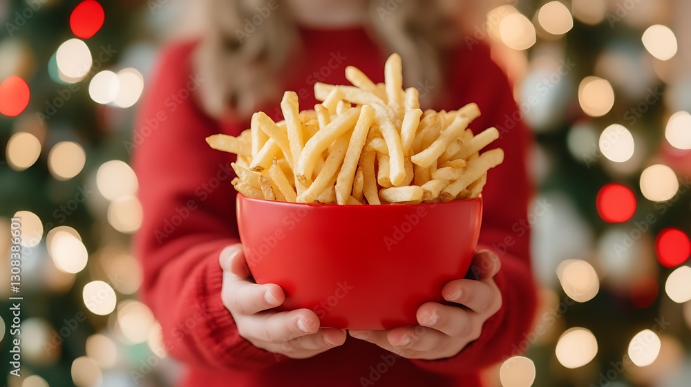 A delicious bowl of golden crispy fries ready to be enjoyed on a sunny day A delicious bowl of golden crispy fries ready to be enjoyed on a sunny day