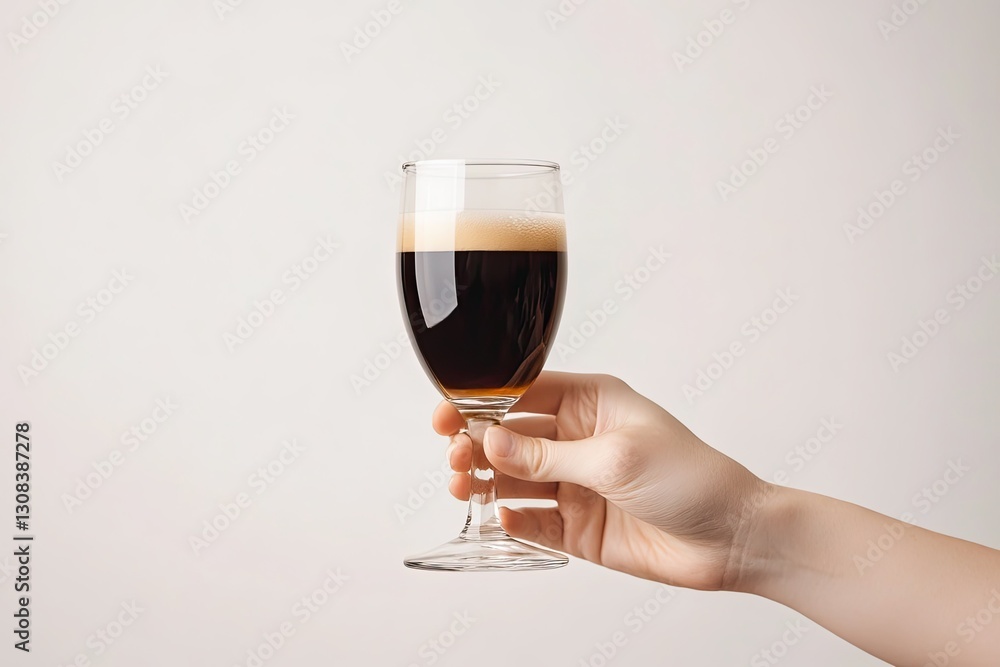 Toasting with Cold Brew Coffee Glass isolated on white Toasting with Cold Brew Coffee Glass isolated on white