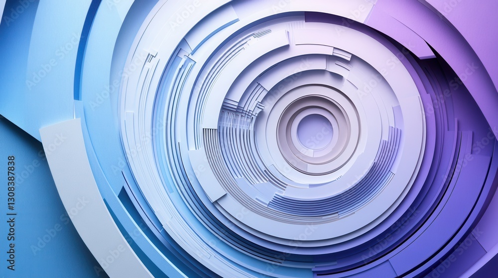 Fototapeta premium Futuristic paper art background merging layered cut outs with digital grid, representing cyber politics and digital rights Generative AI