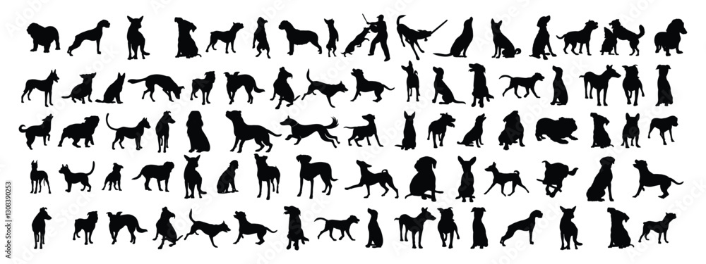 silhouettes of dogs vector set design silhouettes of dogs vector set design