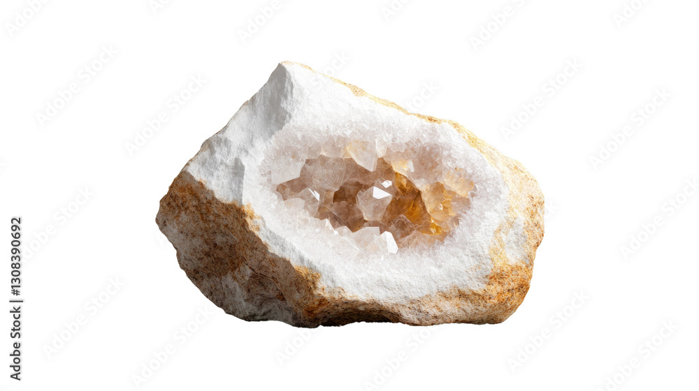 A pink crystal rock with a white center A pink crystal rock with a white center