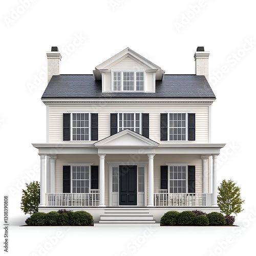Classic Home  A charming house  designed with architectural details  a welcoming porch  and a sense of timeless elegance. 