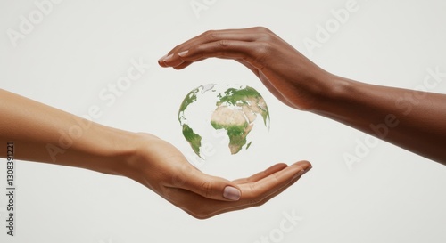 Hands Holding a Glass Globe