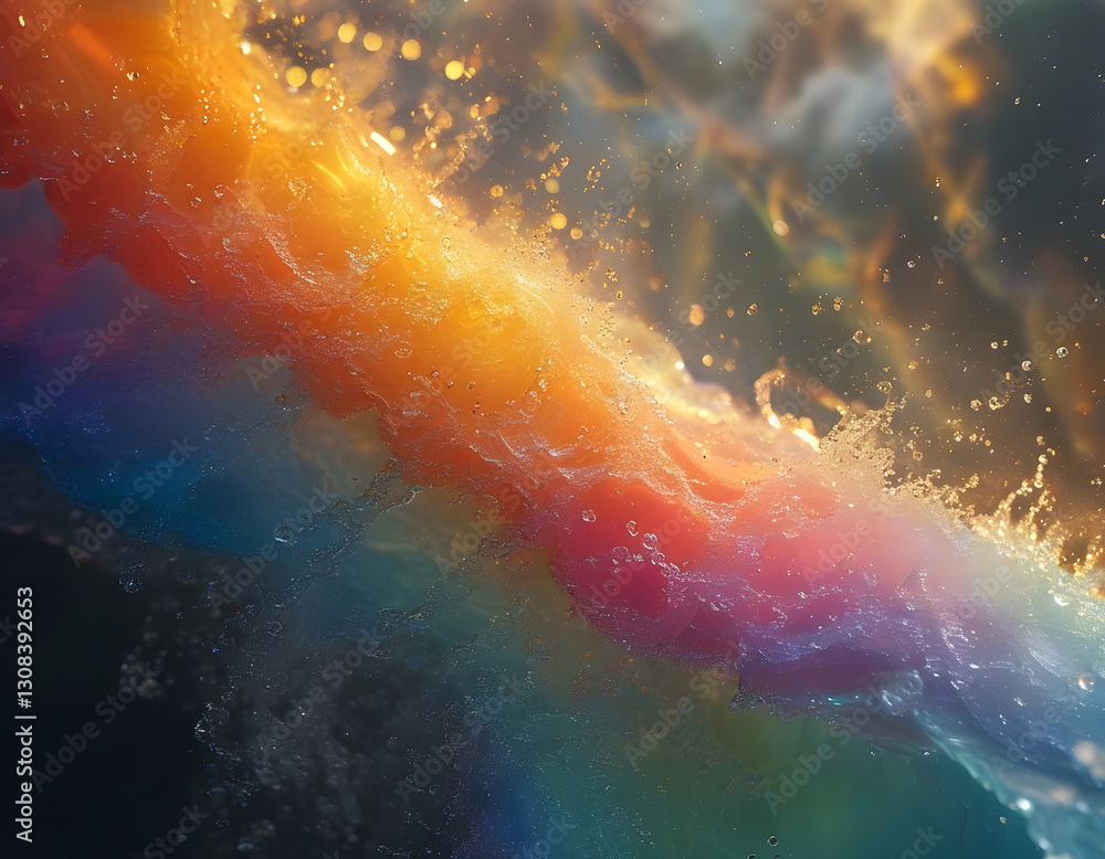 Naklejka premium Abstract Rainbow Water Splash