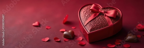 Elegant heart-shaped chocolate box, gourmet selection, gourmet, milk, fine