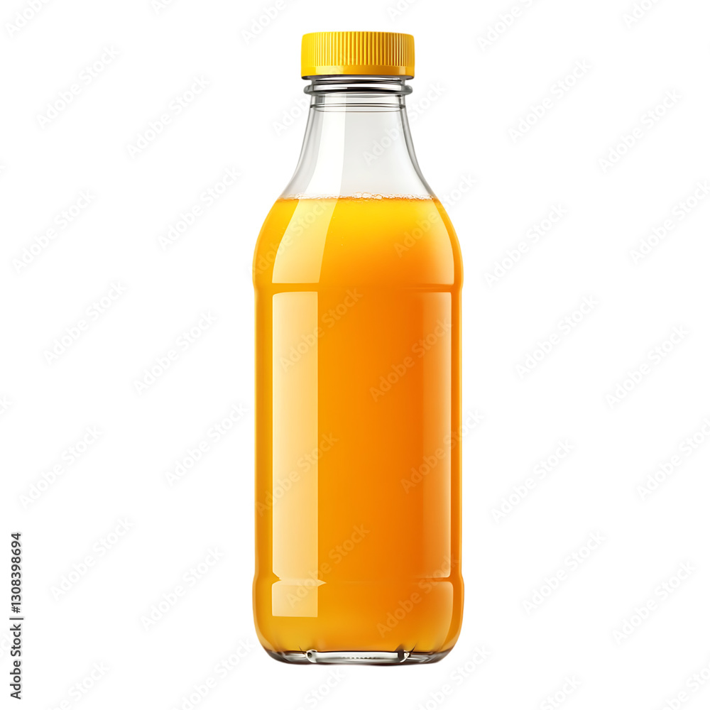 Clear Glass Orange Juice Bottle
