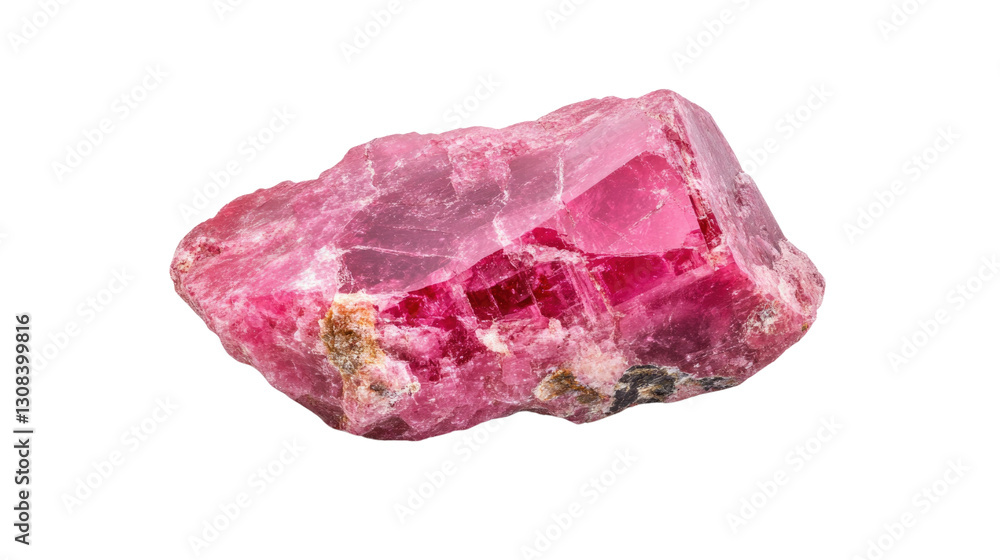Fototapeta premium A large pink rock sits on a white background