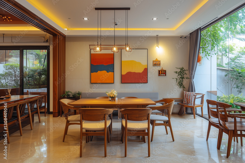 custom made wallpaper toronto digitalInterior shot of dining room with contemporary design, Living room decoration with modern and luxury design, Interior design example for architect.