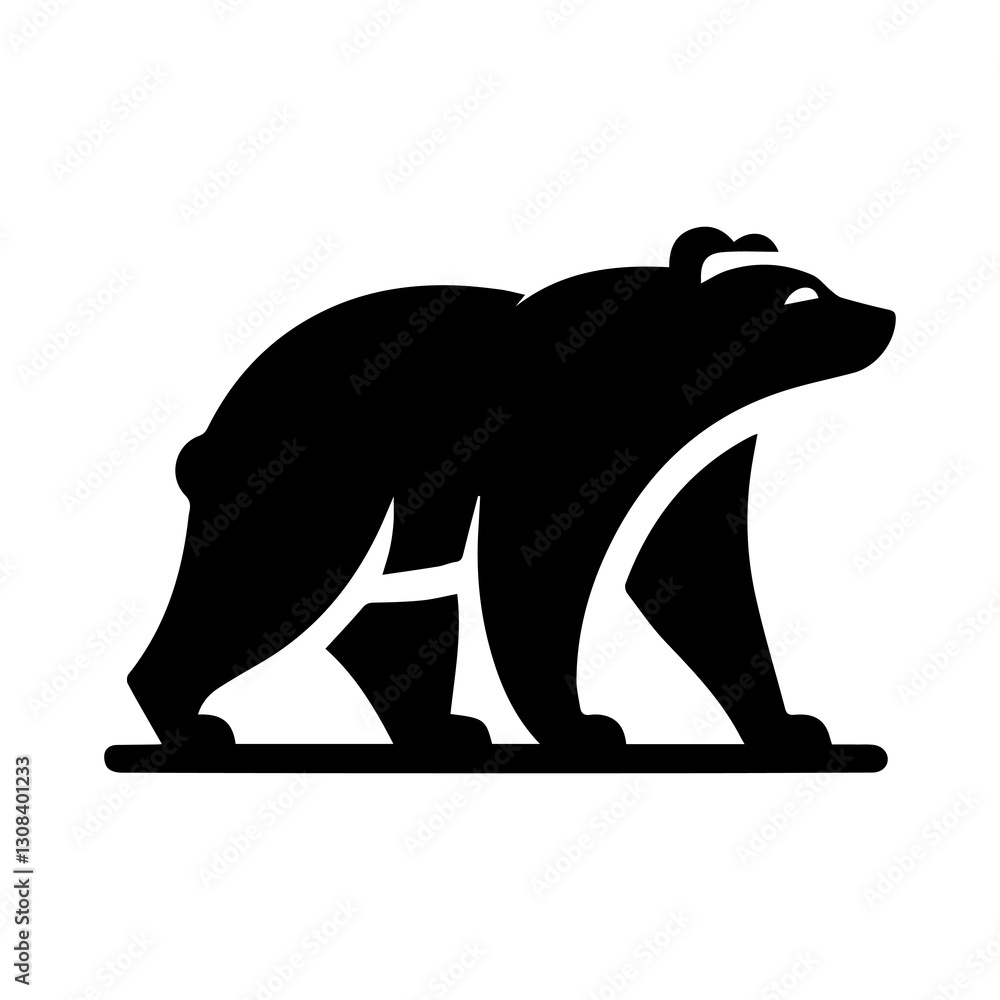 Obraz premium Simple Flat Bear Vector Illustration & Logo Design