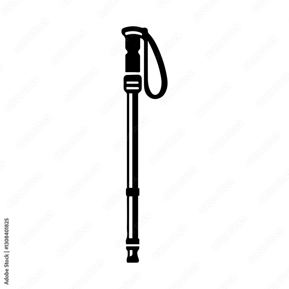 Obraz premium Simple Flat Trekking Poles Vector Illustration & Logo Design