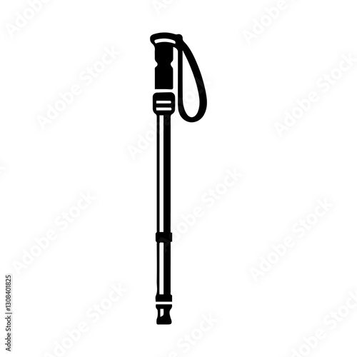Simple Flat Trekking Poles Vector Illustration & Logo Design