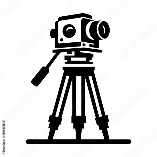 Simple Flat Surveying Equipment Vector Illustration & Logo Design