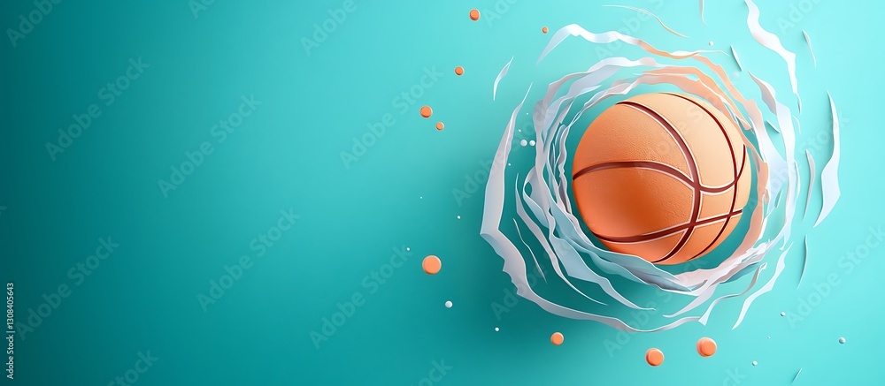Basketball Splash: Teal Background with copy space
Basketball Splash: Teal Background with copy space
