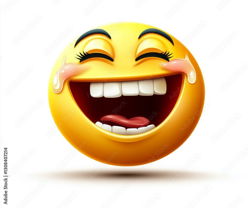 Fototapeta premium Delightful Laughing Emoticon / Emoji Illustration