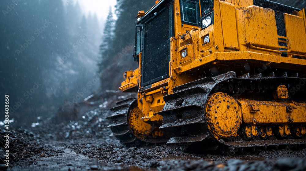 A close-up of a muddy yellow track and chain system of heavy machinery, symbolizing strength, industrial power, and resilience in construction or mining work.
A close-up of a muddy yellow track and chain system of heavy machinery, symbolizing strength, industrial power, and resilience in construction or mining work.