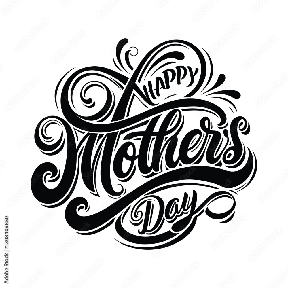 vector illustration of a happy Mother's day typography design on white background in illustration vector illustration of a happy Mother's day typography design on white background in illustration