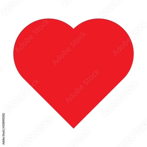 red heart on white background