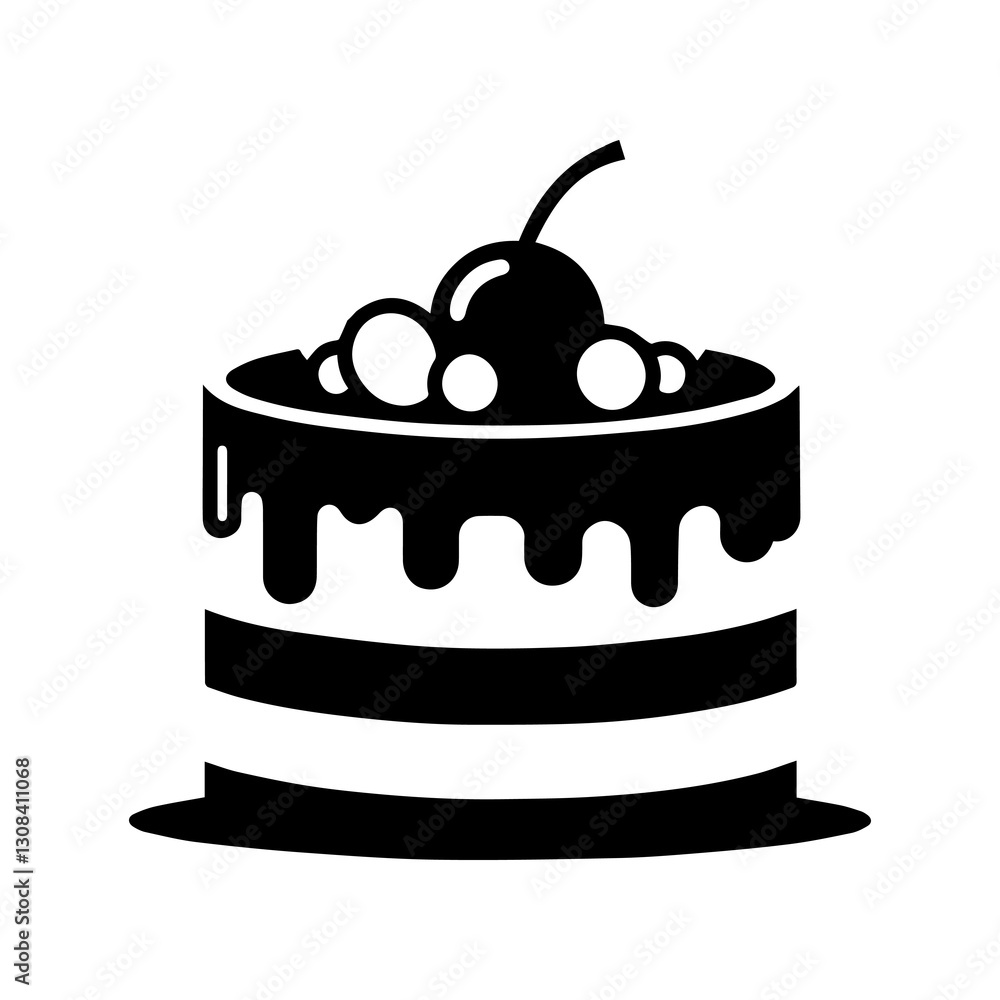 Simple Flat Cake Vector Illustration & Logo Design Simple Flat Cake Vector Illustration & Logo Design