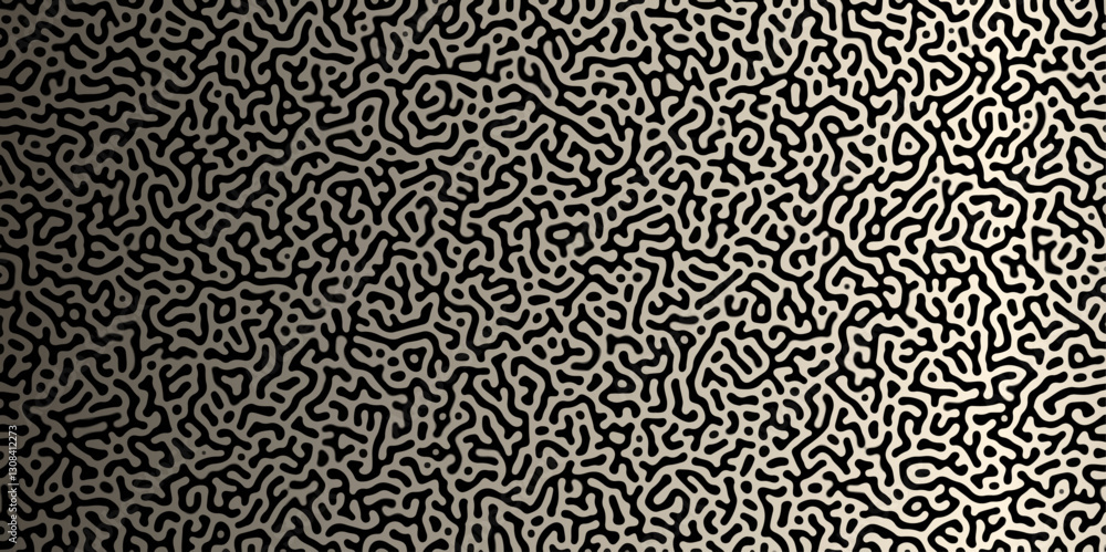 Abstract Reaction-diffusion Turing pattern natural texture brown and gray gradient color scheme. Linear design with biological algorithm psychedelic background. Reaction-diffusion or truing patter