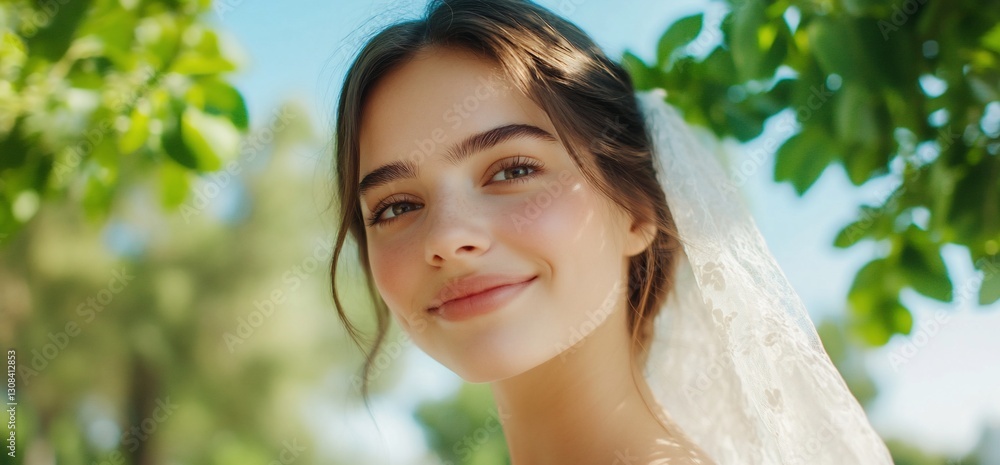 Beautiful Bride Portrait Summer Wedding Romantic Love Beautiful Bride Portrait Summer Wedding Romantic Love