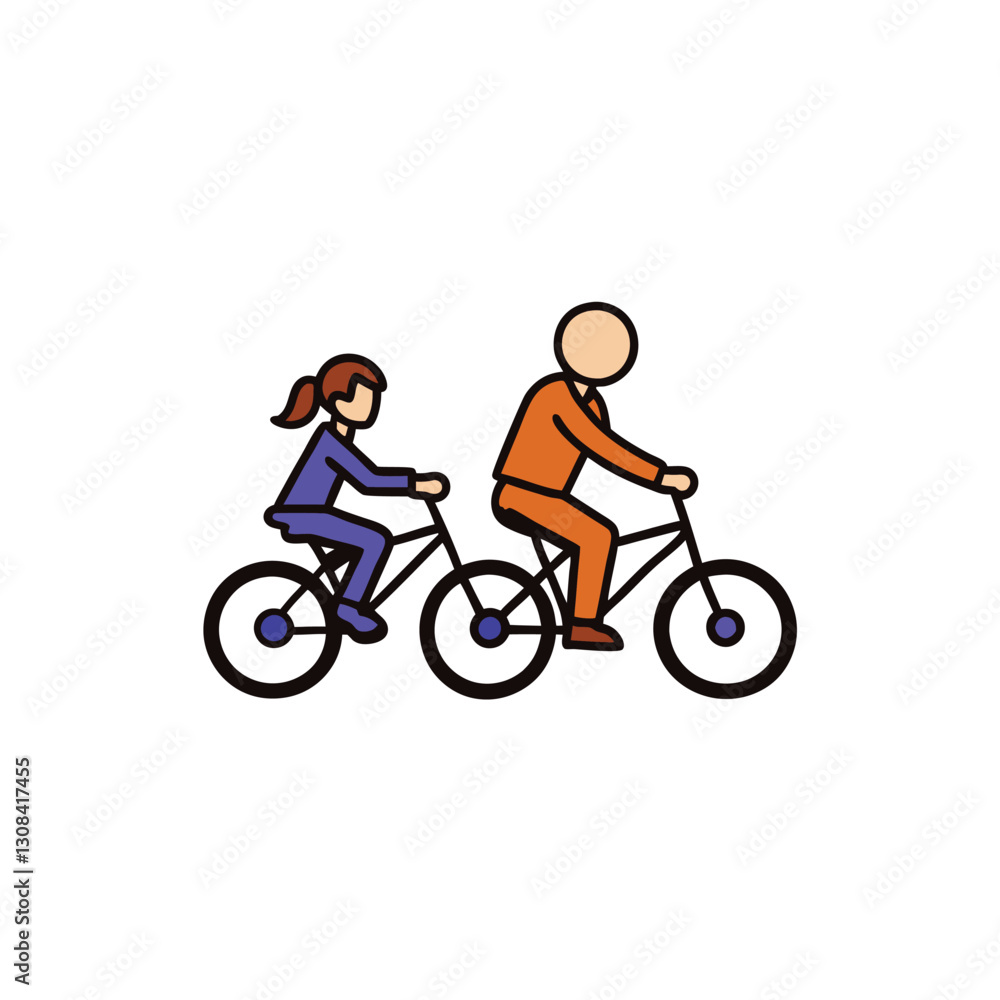 Fototapeta premium children on bikes