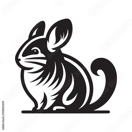 Simple Chinchilla Vector Icon – Vintage Logo & Retro Illustration