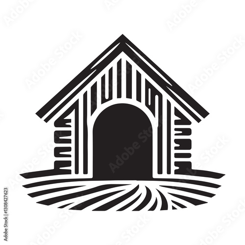  Simple Kennels Vector Icon – Vintage Logo & Retro Illustration