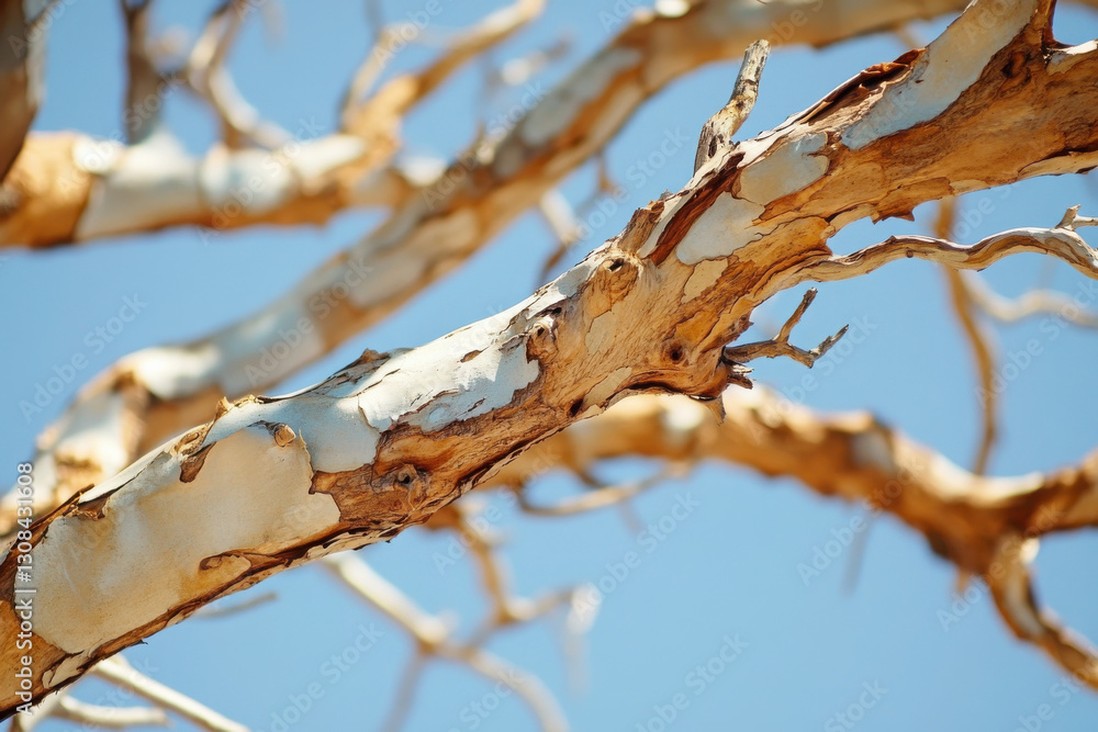 Close-up of tree branches with textured bark Close-up of tree branches with textured bark