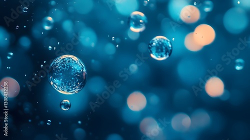 Wallpaper Mural Many translucent water bubbles floating with beautiful blurred bokeh Torontodigital.ca
